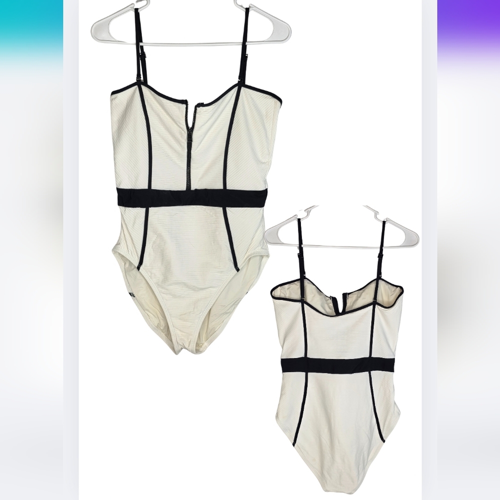 Women's One-Piece Swimsuit with Black Trim
